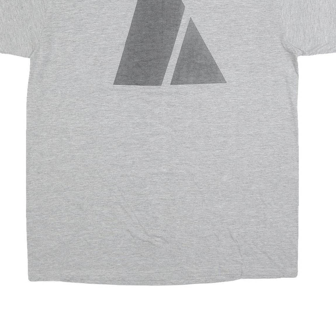 Mens Grey Cotton Blend Plain XL Short Sleeve Crew Neck Army Print T-Shirt