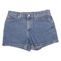 TOMMY HILFIGER Womens Denim Blue Cotton Shorts UK 12 W32 Classic Fit Casual