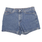 TOMMY HILFIGER Womens Denim Blue Cotton Shorts UK 12 W32 Classic Fit Casual