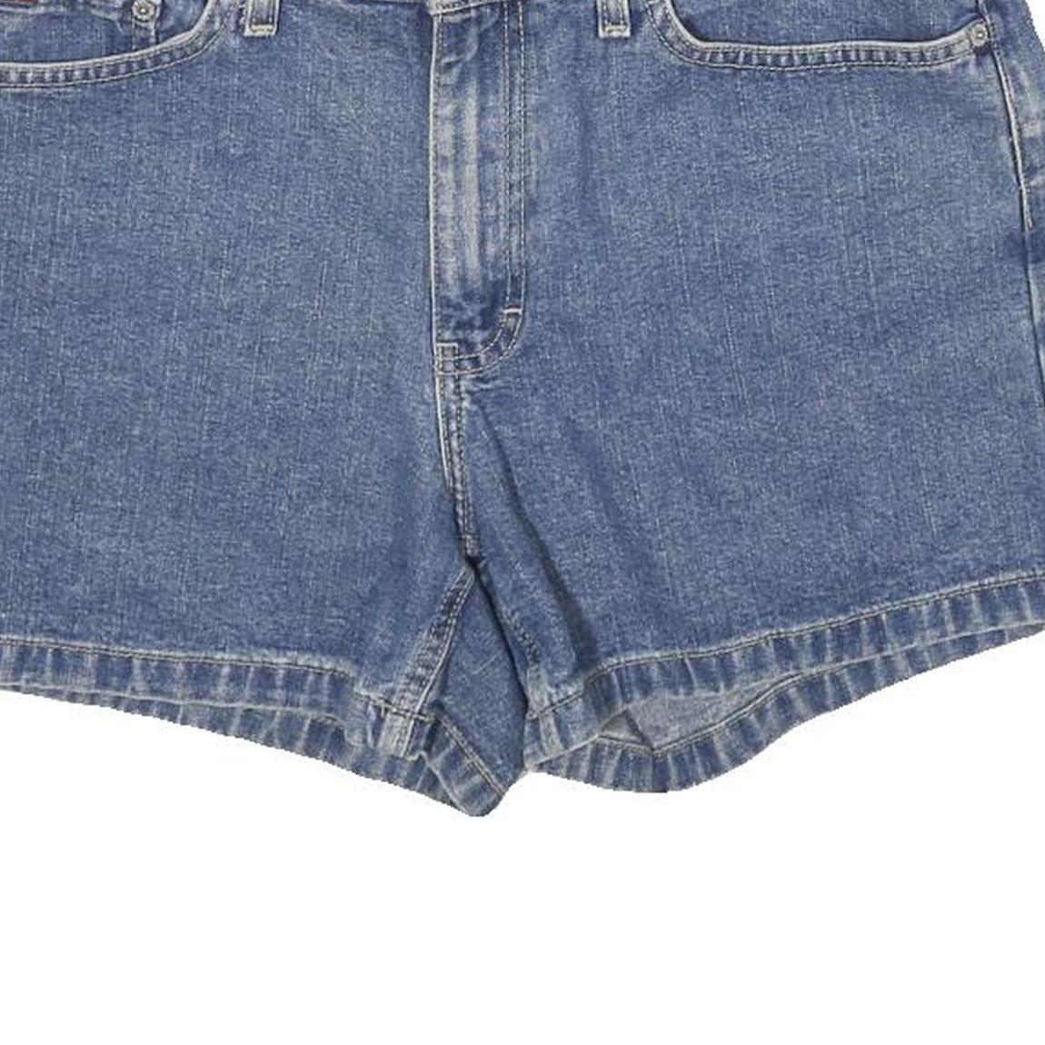 TOMMY HILFIGER Womens Denim Blue Cotton Shorts UK 12 W32 Classic Fit Casual