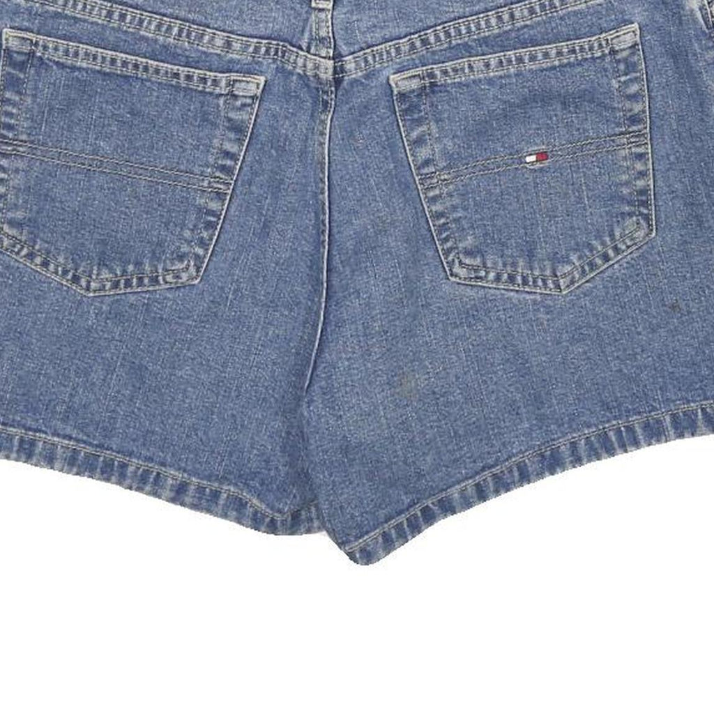 TOMMY HILFIGER Womens Denim Blue Cotton Shorts UK 12 W32 Classic Fit Casual