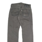 LEVI'S Mens Cotton Blend Grey Regular Straight Trousers W31 L30 Casual Zip Waist