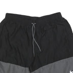 NIKE Mens Black & Grey Sports Shorts 2XL W36 Polyester Drawstring Casual