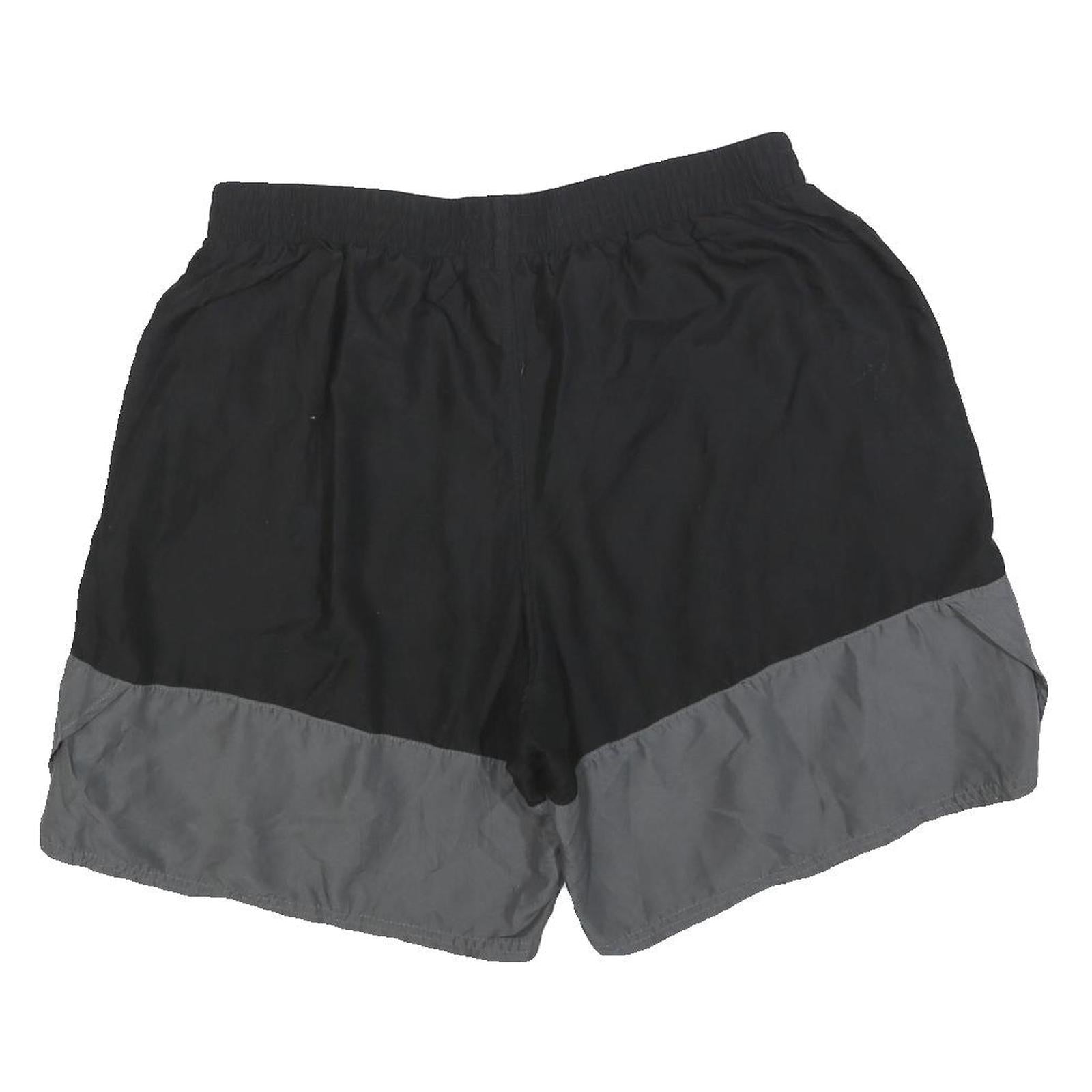 NIKE Mens Black & Grey Sports Shorts 2XL W36 Polyester Drawstring Casual