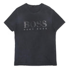 HUGO BOSS Mens Black Cotton Blend Graphic T-Shirt M Short Sleeve Crew Neck Logo
