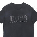 HUGO BOSS Mens Black Cotton Blend Graphic T-Shirt M Short Sleeve Crew Neck Logo