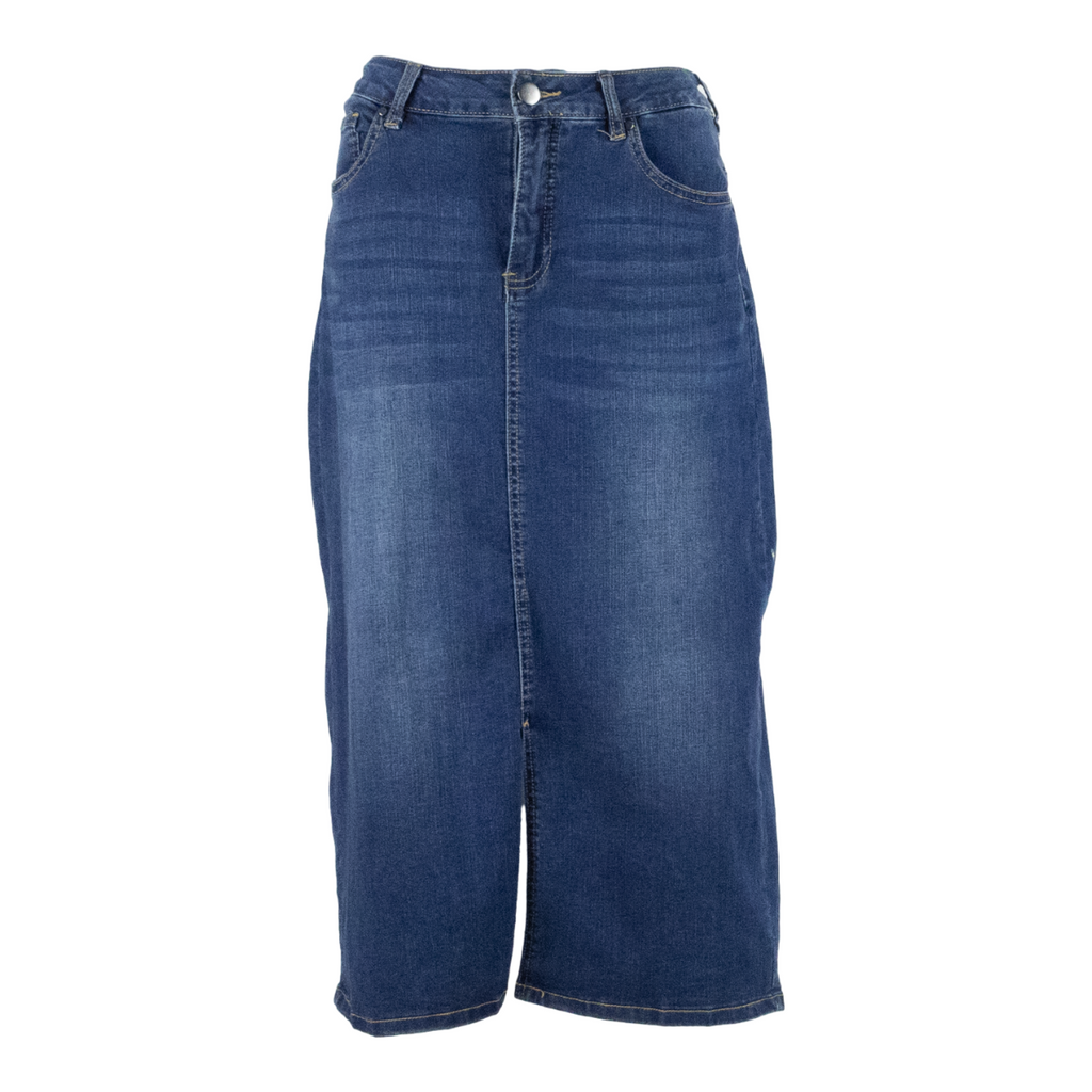 ZIZZI Womens Straight Skirt Blue Midi Denim S