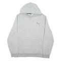 PUMA Mens Grey Hoodie L Cotton Blend Pullover Logo Sweatshirt Casual