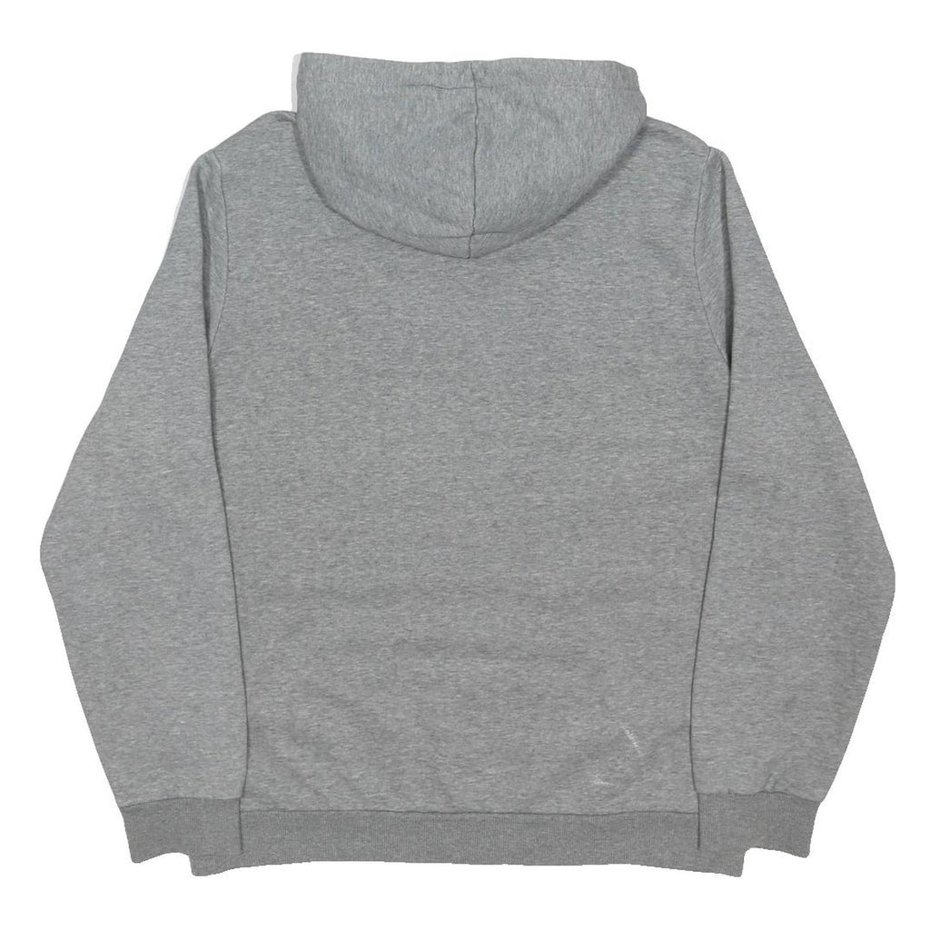 PUMA Mens Grey Hoodie L Cotton Blend Pullover Logo Sweatshirt Casual