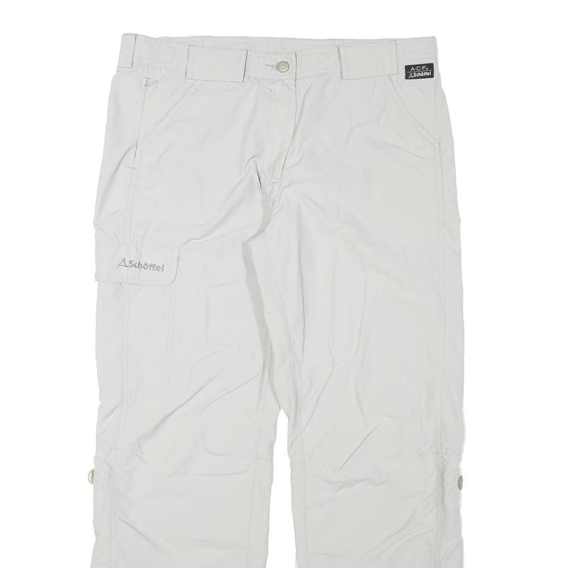 SCHOFFEL Womens Polyester Blend White Regular Straight Trousers W34 L29 Outdoor