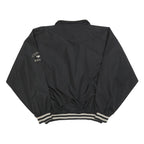 CUTTER & BUCK Mens Black Golf Jacket L Polyester Zip Collar Striped Ribbed Cuffs