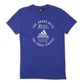 ADIDAS Mens Blue Graphic T-Shirt S Short Sleeve Crew Neck Cotton Blend