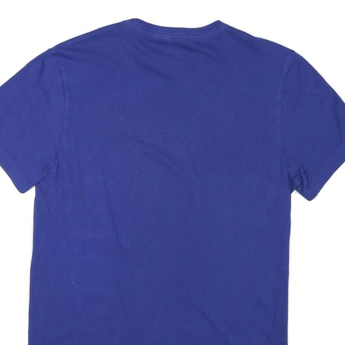 ADIDAS Mens Blue Graphic T-Shirt S Short Sleeve Crew Neck Cotton Blend