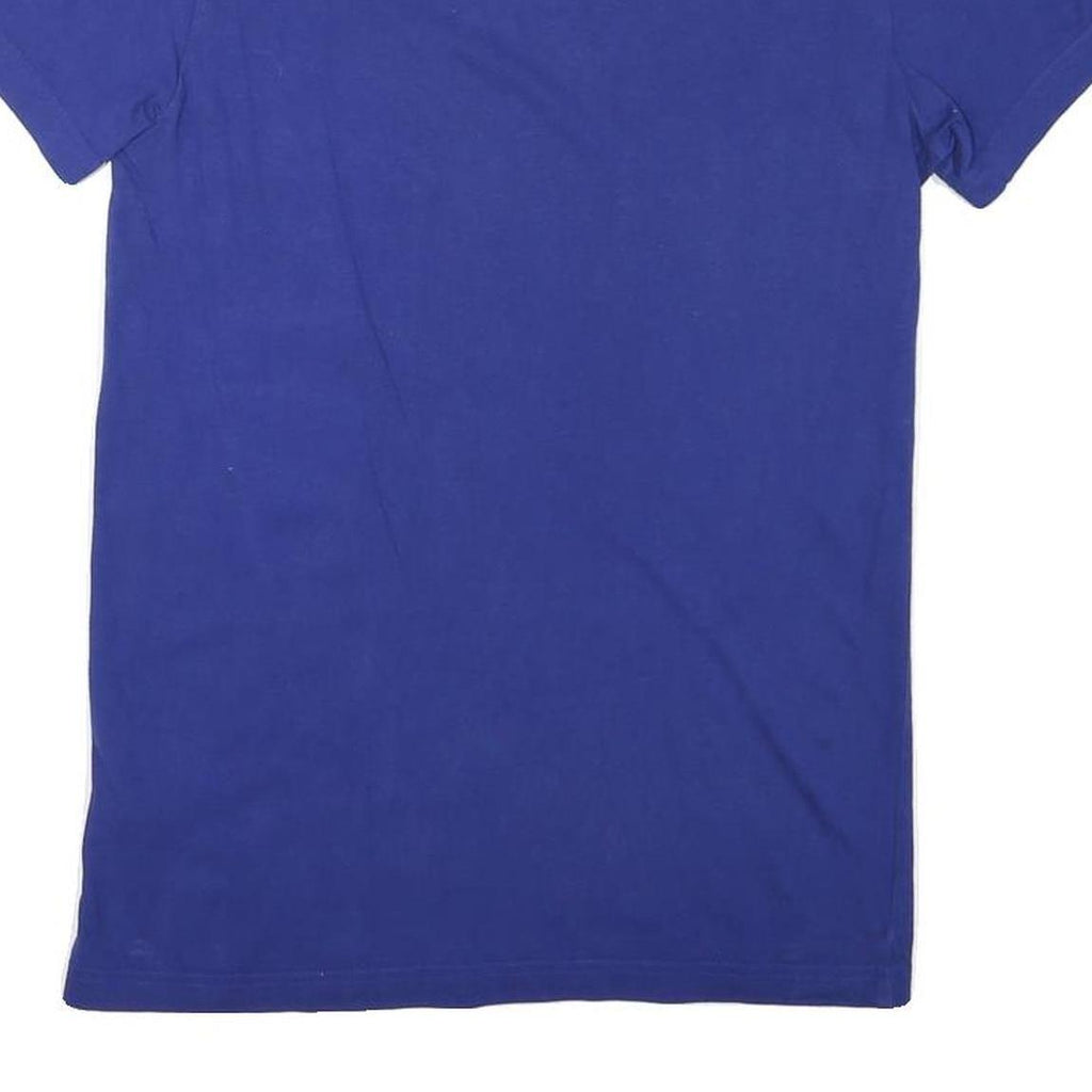 ADIDAS Mens Blue Graphic T-Shirt S Short Sleeve Crew Neck Cotton Blend