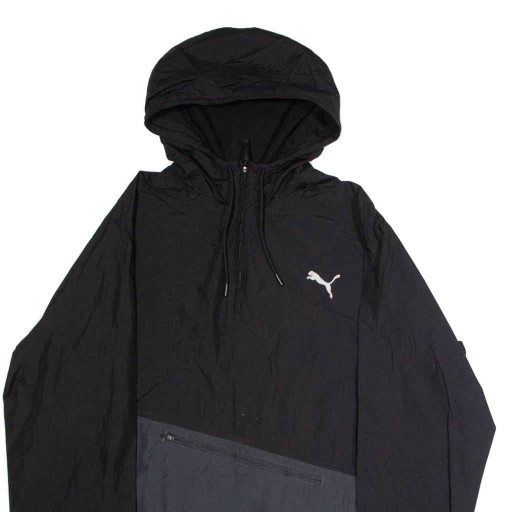 PUMA Mens Pullover Jacket Black Hooded Colourblock XL