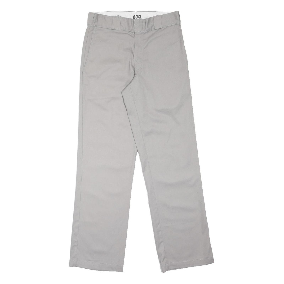 DICKIES Mens Polyester Blend Grey Regular Straight Trousers W28 L30 Workwear Zip