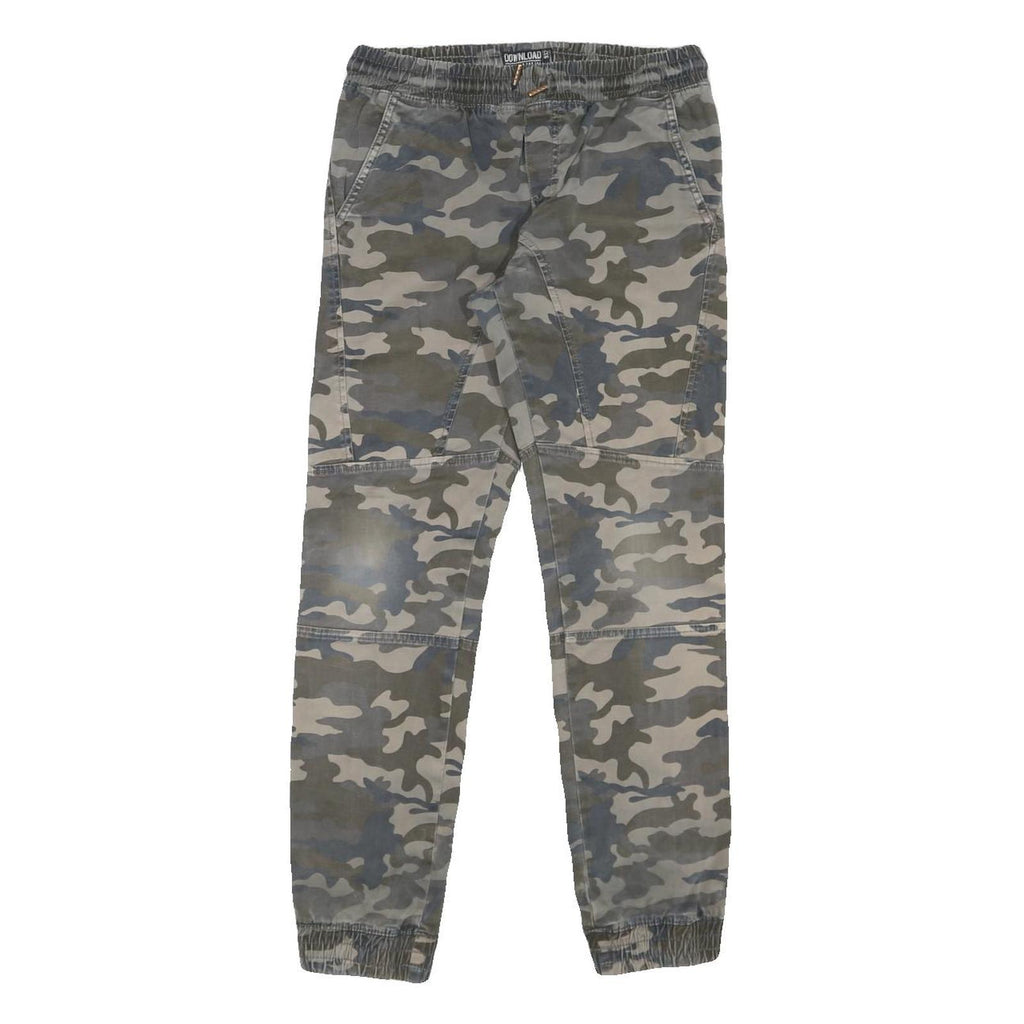 DOWNLOAD Mens Cotton Blend Camouflage Regular Tapered Trousers W28 L28