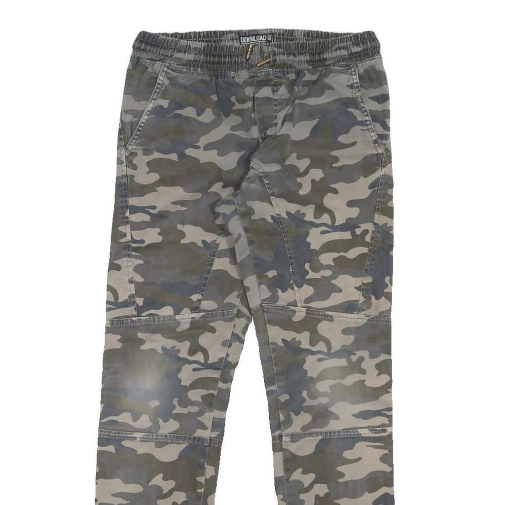 DOWNLOAD Mens Cotton Blend Camouflage Regular Tapered Trousers W28 L28