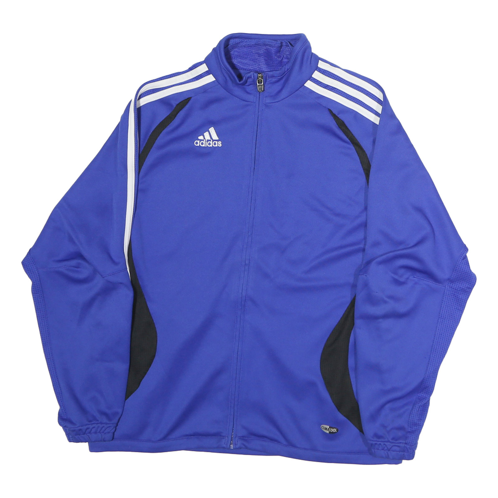 ADIDAS Mens Blue & Black Sports Track Jacket S Polyester Zip Plain