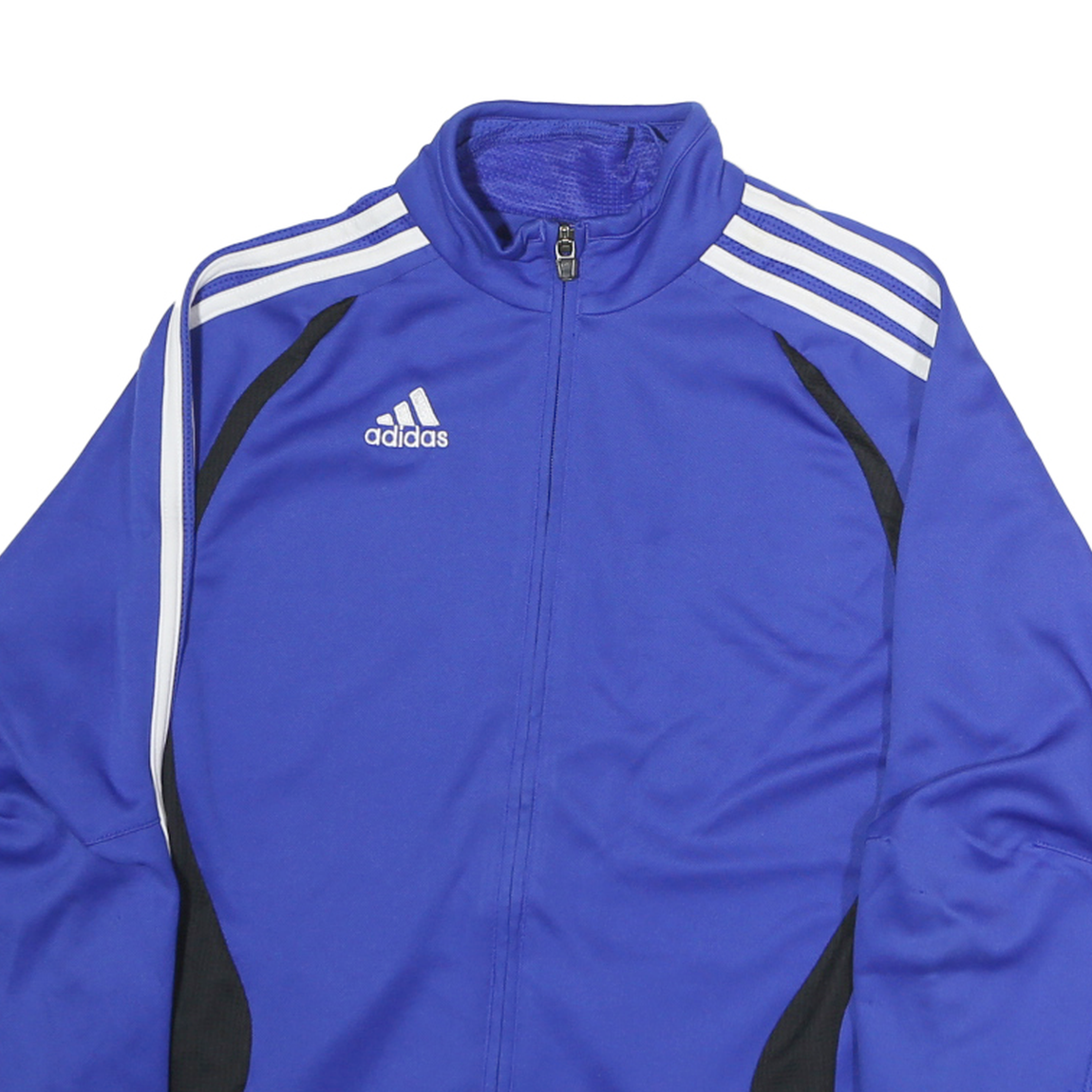 ADIDAS Mens Blue & Black Sports Track Jacket S Polyester Zip Plain