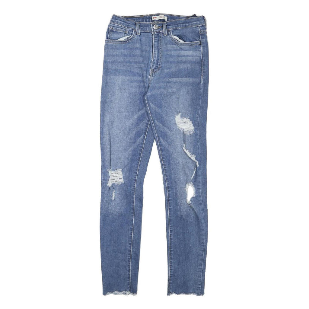 LEVI'S Womens Slim Blue Denim Raw Hem W28 L27 Distressed Slim Fit Jeans