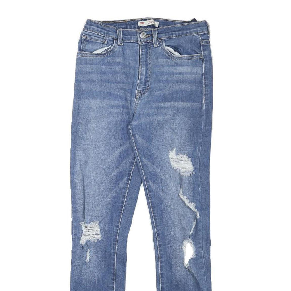LEVI'S Womens Slim Blue Denim Raw Hem W28 L27 Distressed Slim Fit Jeans