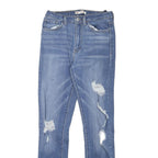 LEVI'S Womens Slim Blue Denim Raw Hem W28 L27 Distressed Slim Fit Jeans