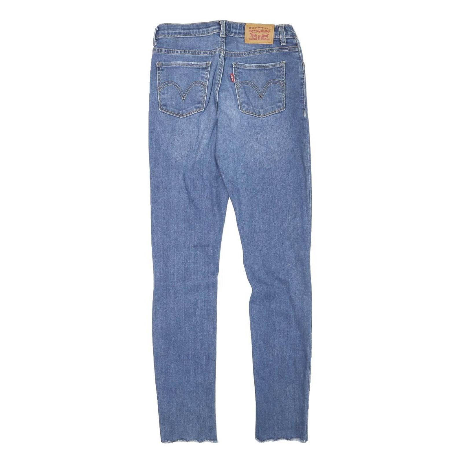 LEVI'S Womens Slim Blue Denim Raw Hem W28 L27 Distressed Slim Fit Jeans