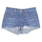 LEVI'S Cut Off 501 Womens Denim Shorts Blue S W27