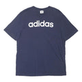 ADIDAS Mens Navy Blue Logo Graphic T-Shirt M Short Sleeve Crew Neck Cotton Blend