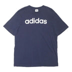 ADIDAS Mens Navy Blue Logo Graphic T-Shirt M Short Sleeve Crew Neck Cotton Blend