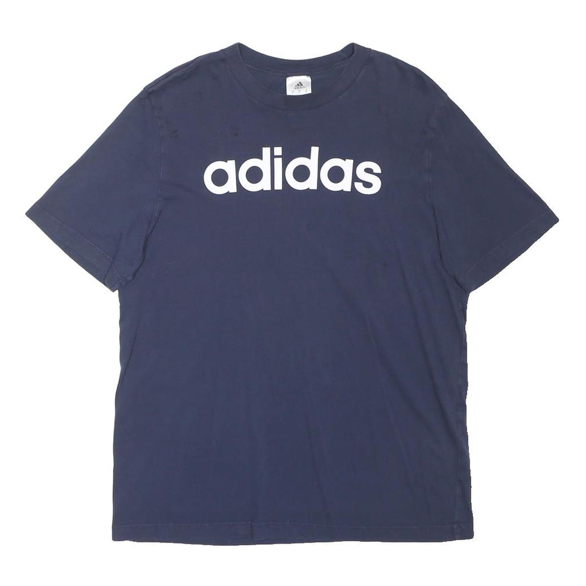 ADIDAS Mens Navy Blue Logo Graphic T-Shirt M Short Sleeve Crew Neck Cotton Blend