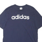 ADIDAS Mens Navy Blue Logo Graphic T-Shirt M Short Sleeve Crew Neck Cotton Blend