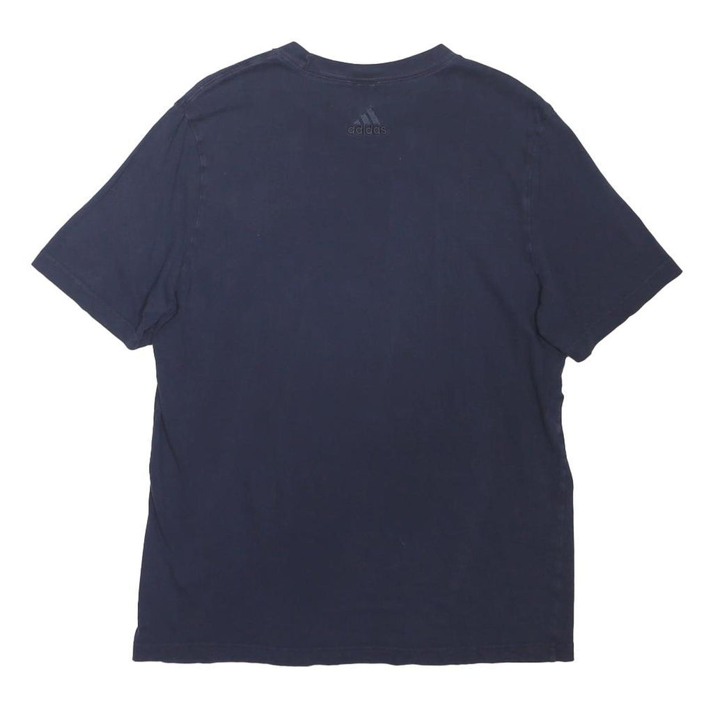 ADIDAS Mens Navy Blue Logo Graphic T-Shirt M Short Sleeve Crew Neck Cotton Blend