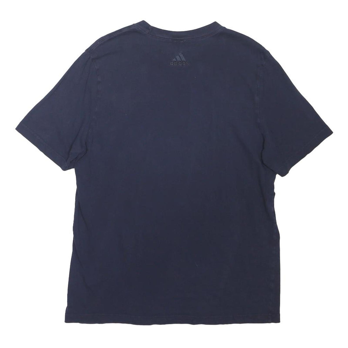 ADIDAS Mens Navy Blue Logo Graphic T-Shirt M Short Sleeve Crew Neck Cotton Blend