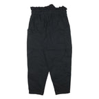 FUTURE COLLECTIVE Womens Cotton Blend Black Relaxed Tapered Trousers W32 L27