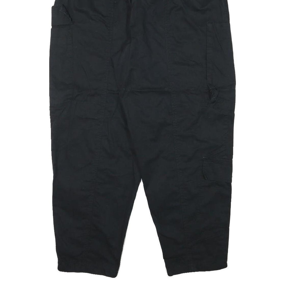 FUTURE COLLECTIVE Womens Cotton Blend Black Relaxed Tapered Trousers W32 L27