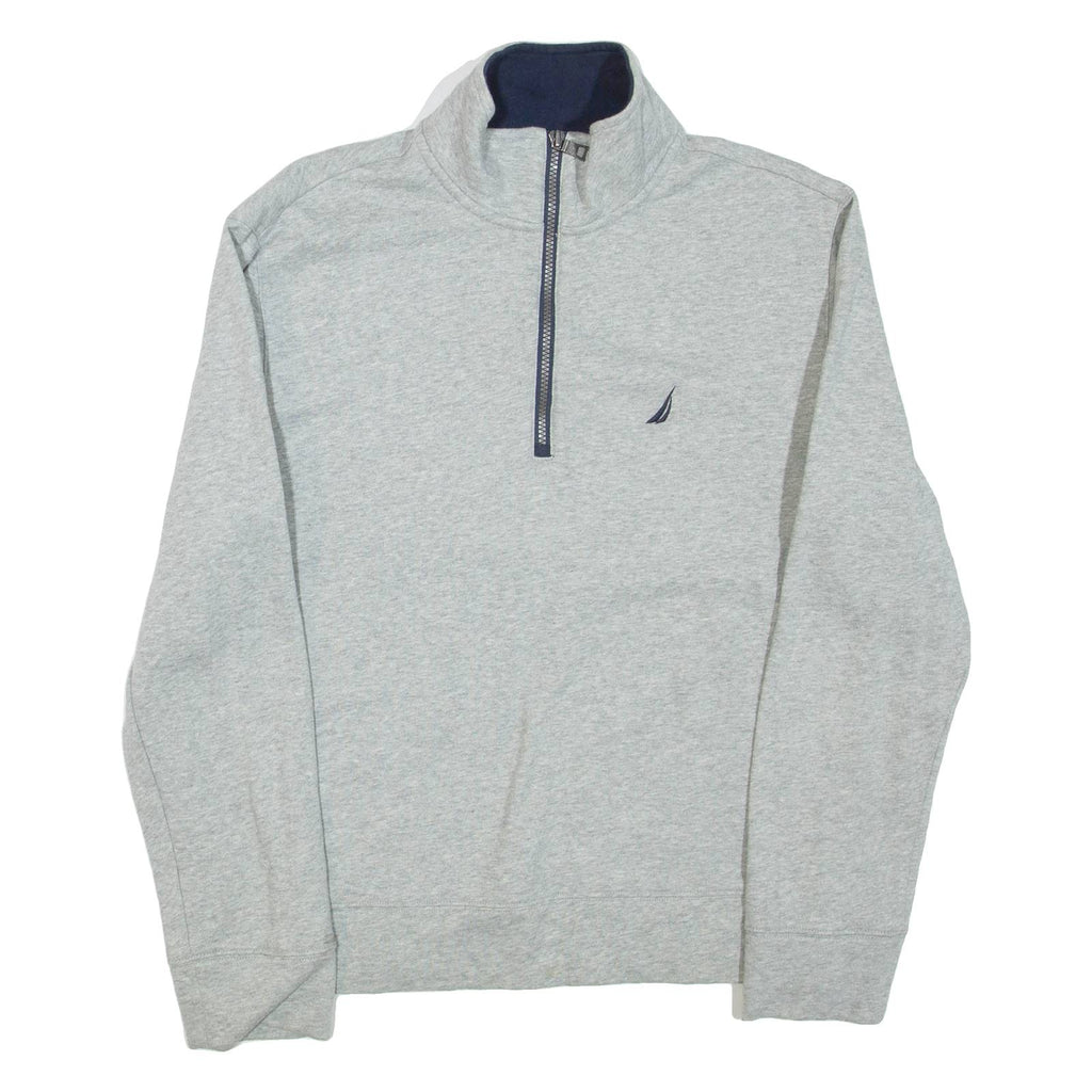 NAUTICA Mens Sweatshirt Grey 1/4 Zip M