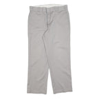 DICKIES Mens Cotton Blend Beige Relaxed Straight Trousers W36 L30 Casual