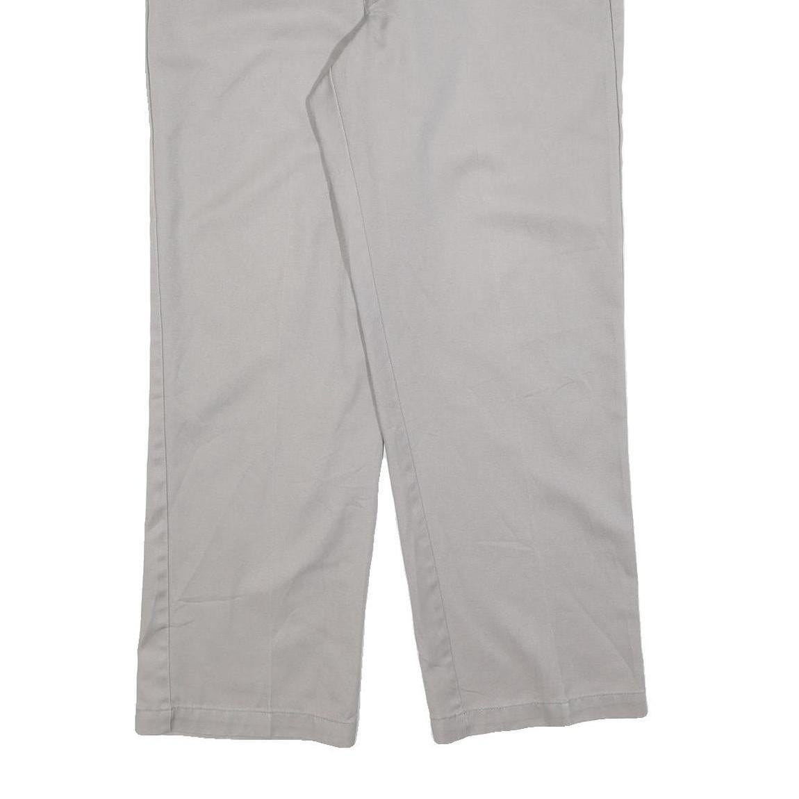 DICKIES Mens Cotton Blend Beige Relaxed Straight Trousers W36 L30 Casual