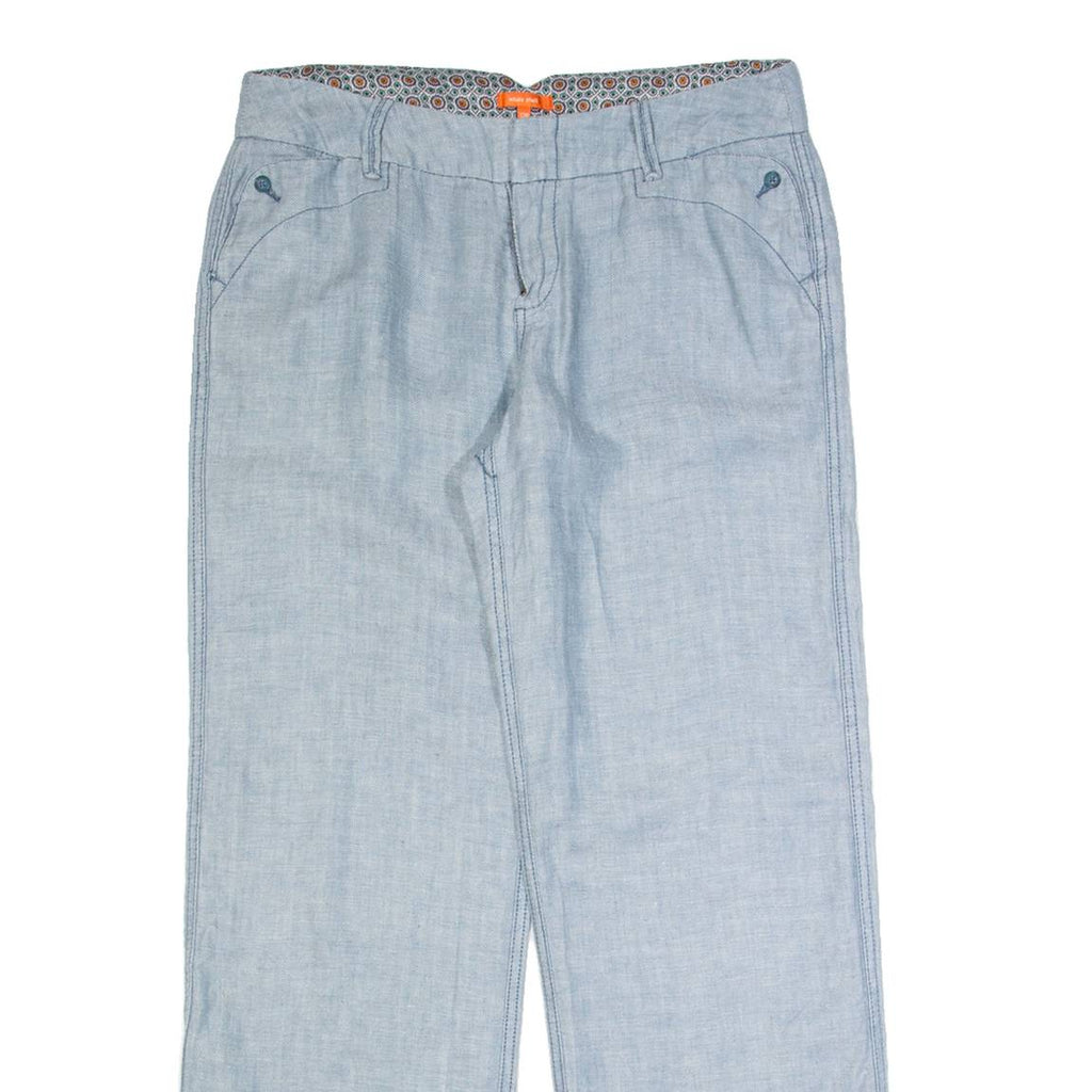 WHITE STUFF Womens Trousers Blue Regular Straight Linen W34 L30