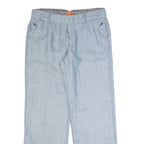 WHITE STUFF Womens Trousers Blue Regular Straight Linen W34 L30