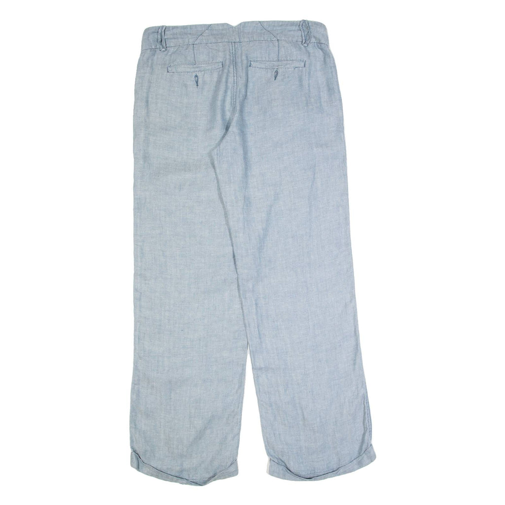 WHITE STUFF Womens Trousers Blue Regular Straight Linen W34 L30