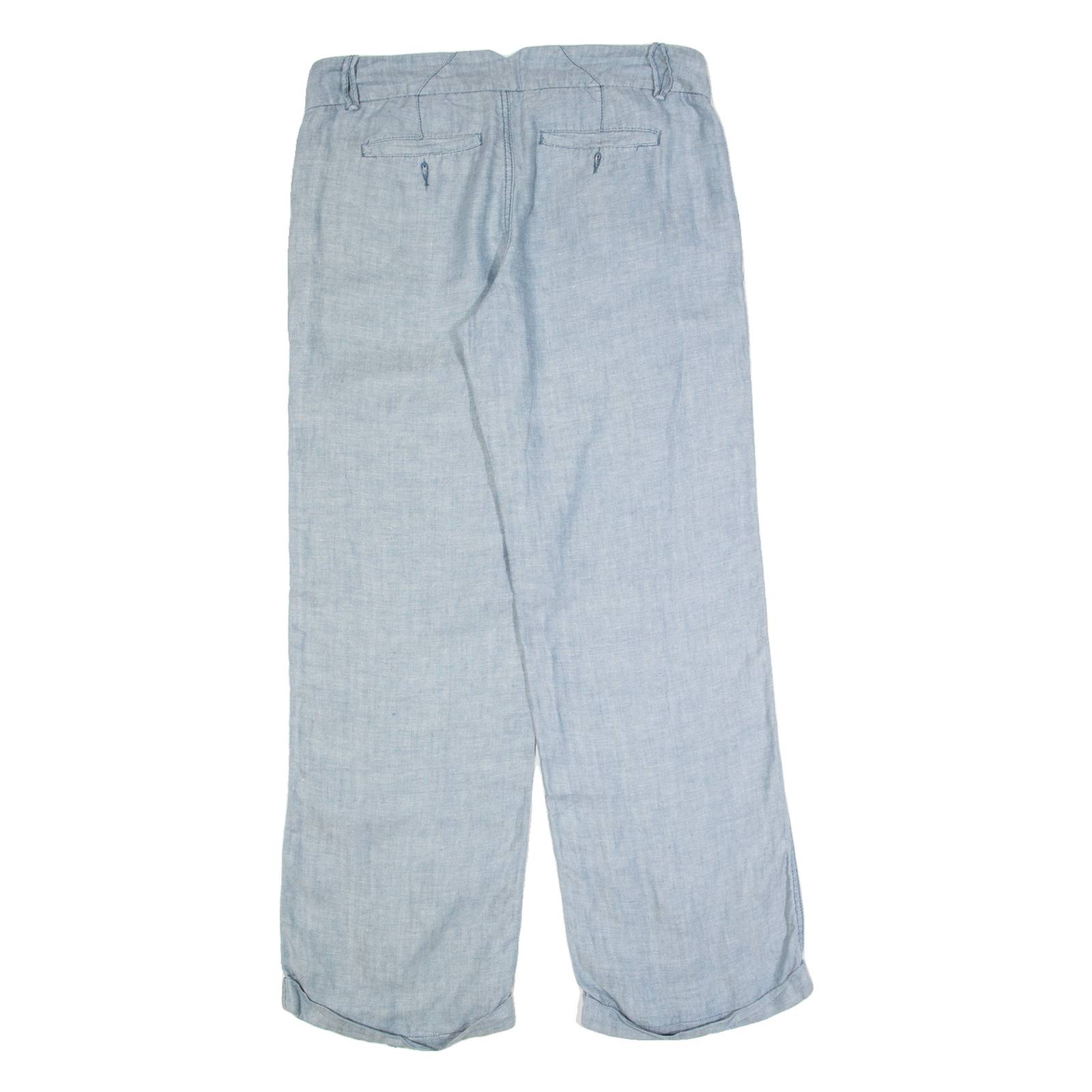 WHITE STUFF Womens Trousers Blue Regular Straight Linen W34 L30
