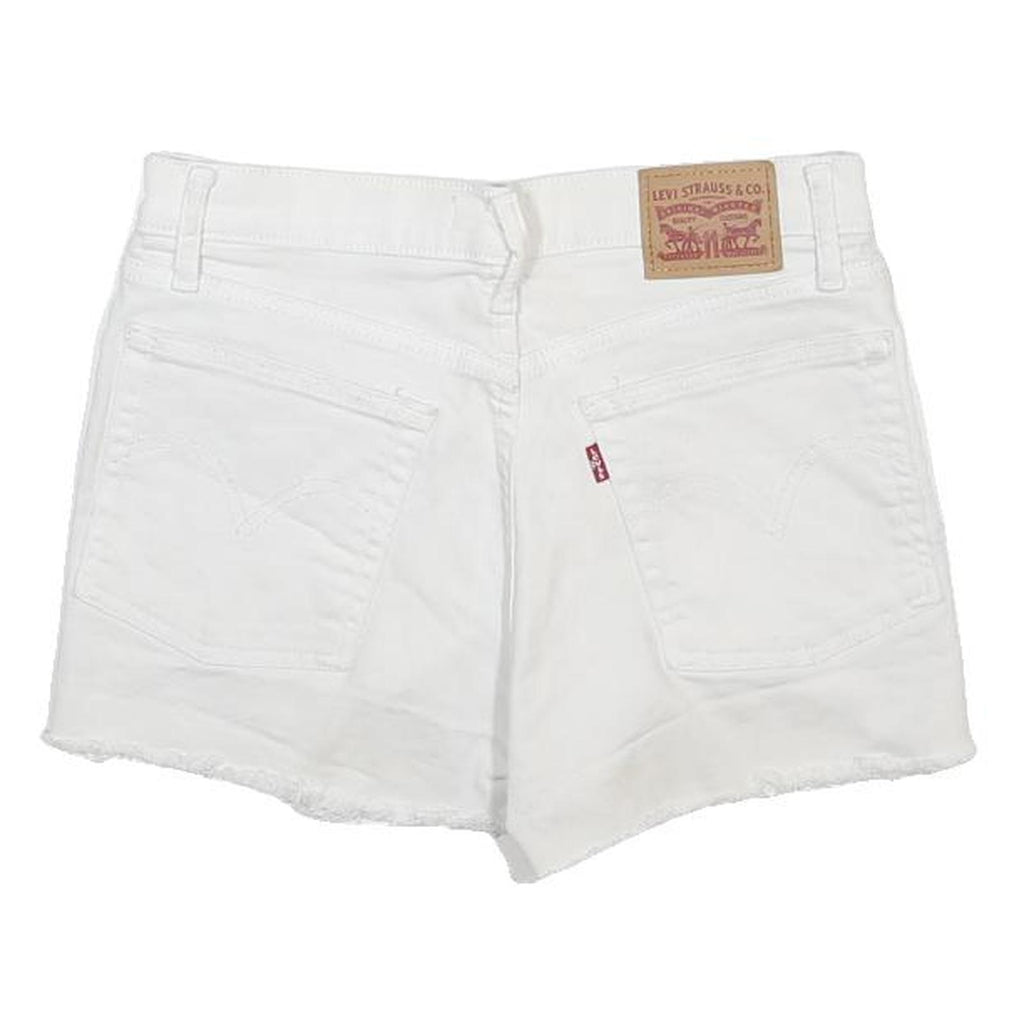 LEVI'S Womens White Denim Cut-Off Shorts M W29 Distressed Casual