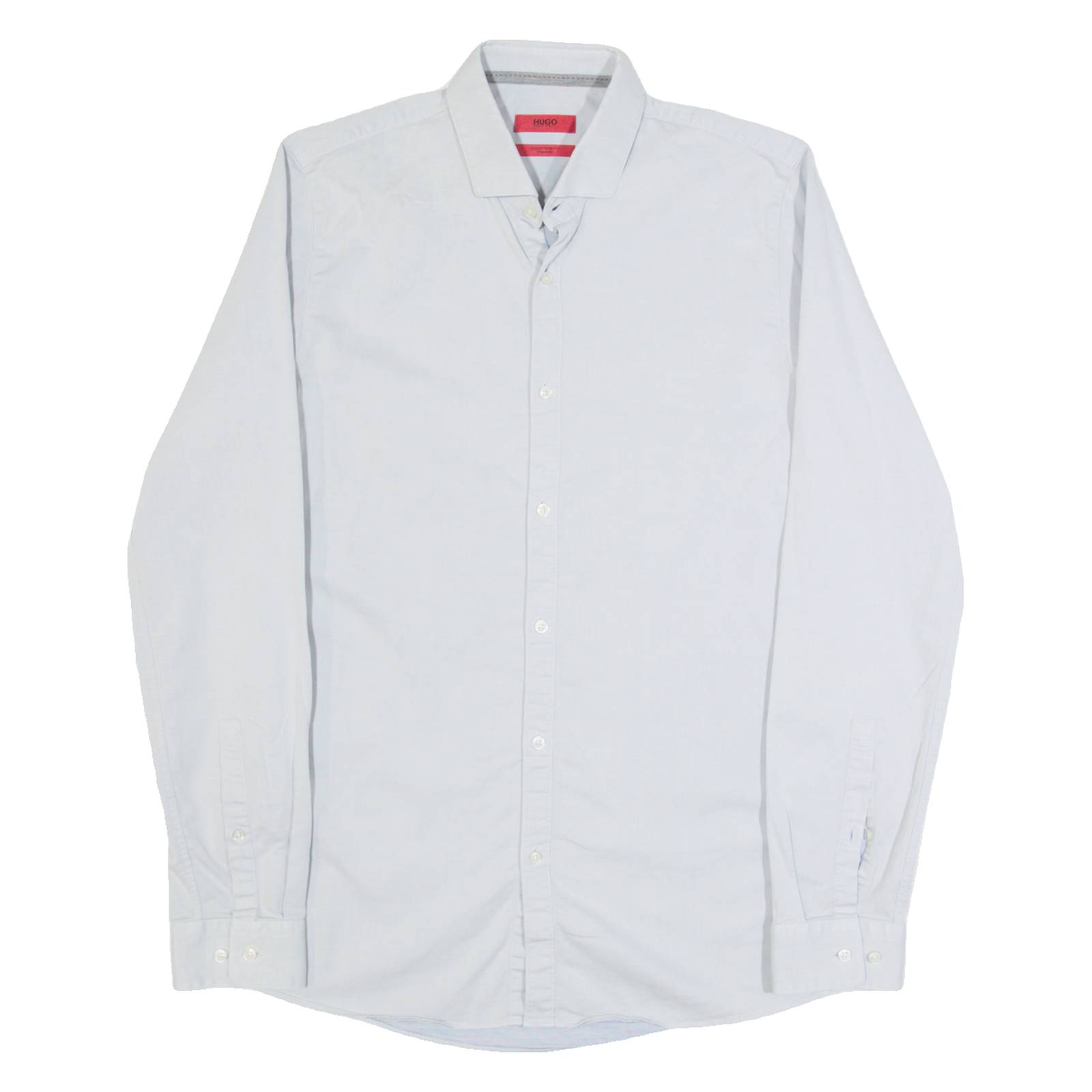 HUGO BOSS Super Slim Fit Mens Plain Shirt Grey Long Sleeve M