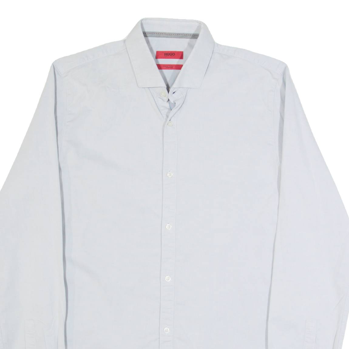 HUGO BOSS Super Slim Fit Mens Plain Shirt Grey Long Sleeve M