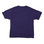 CHAMPION Mens Blue Emerson College Graphic T-Shirt L Short Sleeve Crew Neck