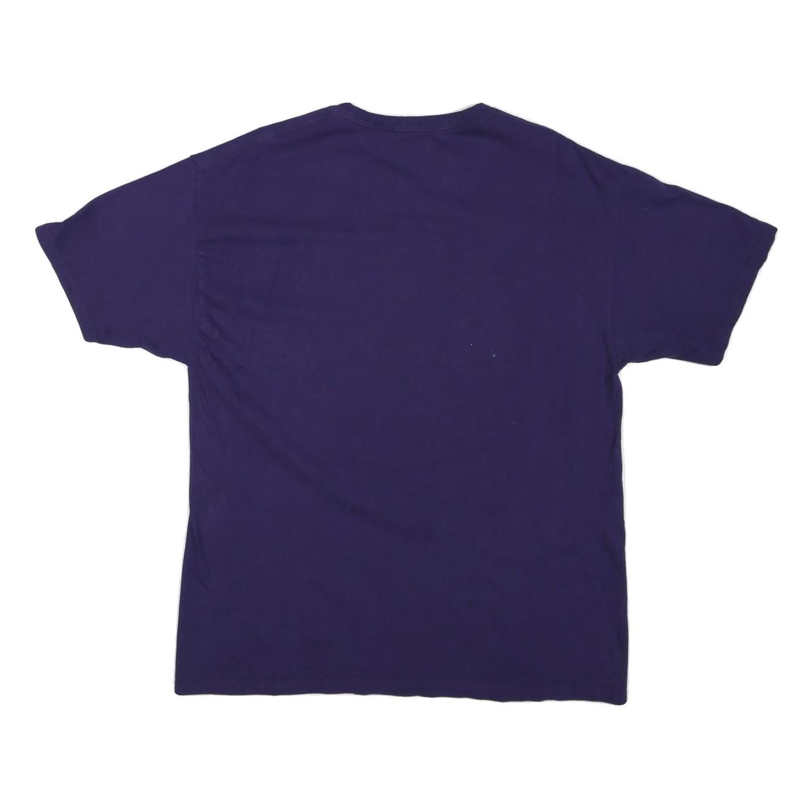 CHAMPION Mens Blue Emerson College Graphic T-Shirt L Short Sleeve Crew Neck