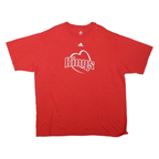 ADIDAS Mens Red Kings Graphic T-Shirt 2XL Short Sleeve Crew Neck Cotton Blend